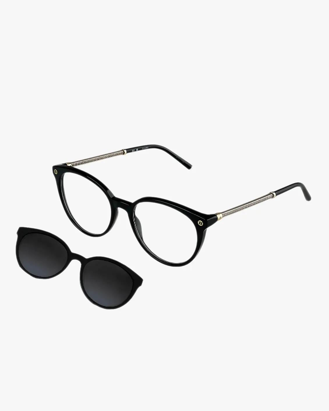 Round Eyeglasses in Black